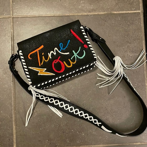 Alice + Olivia Handbags - Alice + Olivia black leather embroidered crossbody bag